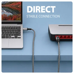 AXAGON ADE-AM15, USB-A Gigabit Ethernet adaptér s integrovaným síťovým CAT6 kabelem RJ-45 (1,5m) - obrázek 5