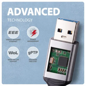 AXAGON ADE-AM15, USB-A Gigabit Ethernet adaptér s integrovaným síťovým CAT6 kabelem RJ-45 (1,5m) - obrázek 6