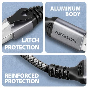 AXAGON ADE-AM15, USB-A Gigabit Ethernet adaptér s integrovaným síťovým CAT6 kabelem RJ-45 (1,5m) - obrázek 7
