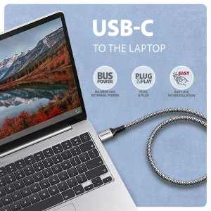 AXAGON ADE-CM50, USB-C Gigabit Ethernet adaptér s integrovaným síťovým CAT6 kabelem RJ-45 (5m) - obrázek 9