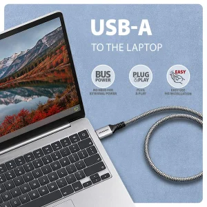 AXAGON ADE-AM30, USB-A Gigabit Ethernet adaptér s integrovaným síťovým CAT6 kabelem RJ-45 (3m) - obrázek 7