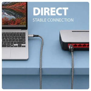 AXAGON ADE-CM20, USB-C Gigabit Ethernet adaptér s integrovaným síťovým CAT6 kabelem RJ-45 (2m) - obrázek 5