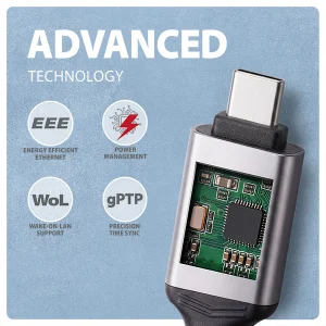 AXAGON ADE-CM20, USB-C Gigabit Ethernet adaptér s integrovaným síťovým CAT6 kabelem RJ-45 (2m) - obrázek 6