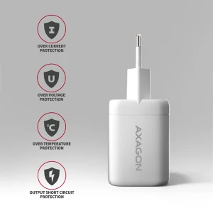 AXAGON ACU-PQ100W, GaN nabíječka do sítě 100W, USB-A + USB-C, PD3.0/PPS/QC4+/SFC2.0/Apple, bílá - obrázek 6