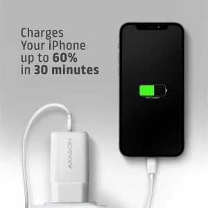 AXAGON ACU-PQ33W, GaN nabíječka do sítě 33W, USB-A + USB-C, PD3.0/PPS/QC4+/SFC2.0/Apple, bílá - obrázek 12