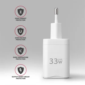 AXAGON ACU-PQ33W, GaN nabíječka do sítě 33W, USB-A + USB-C, PD3.0/PPS/QC4+/SFC2.0/Apple, bílá - obrázek 9