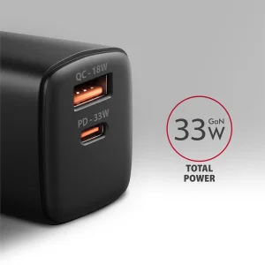 AXAGON ACU-PQ33, GaN nabíječka do sítě 33W, USB-A + USB-C, PD3.0/PPS/QC4+/SFC2.0/Apple, černá - obrázek 10