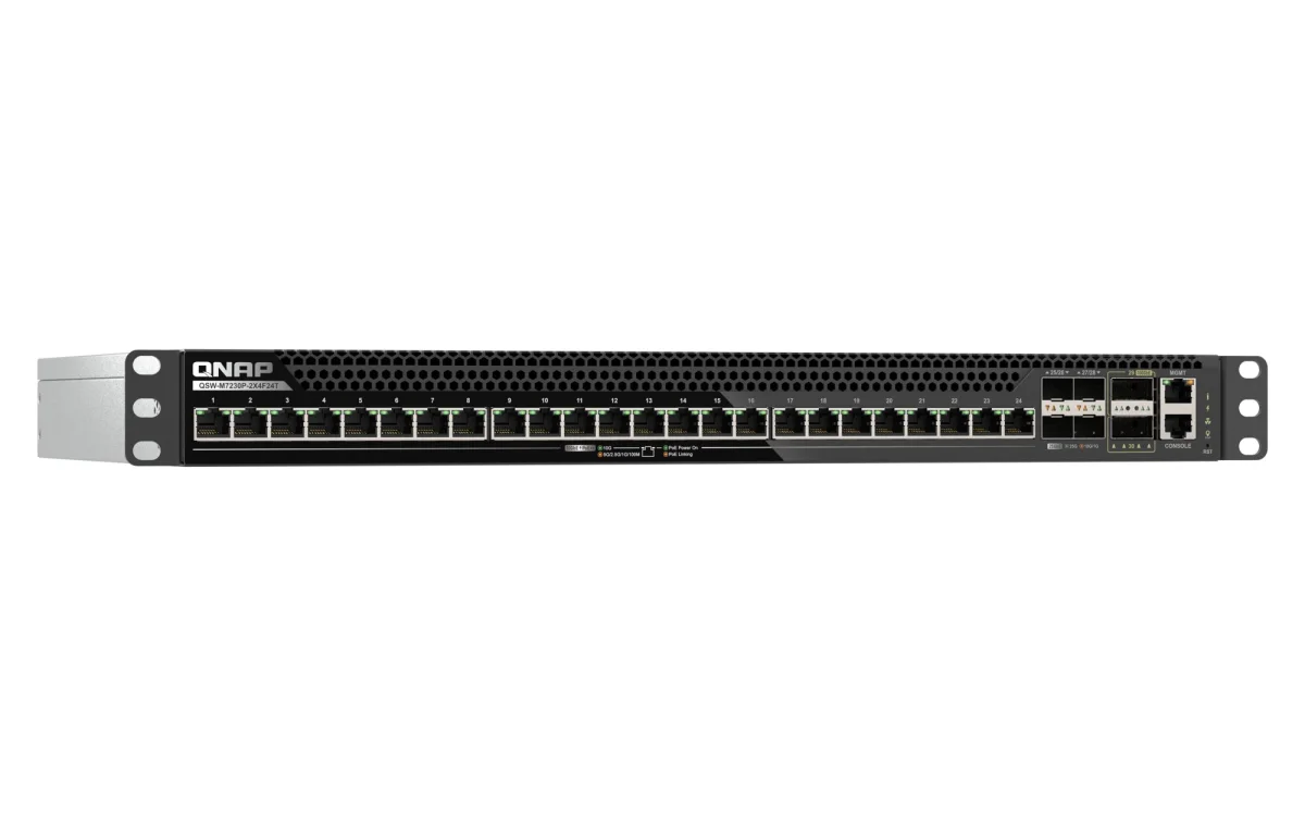 QNAP QSW-M7230P-2X4F24T řízený switch 24x 10GbE PoE