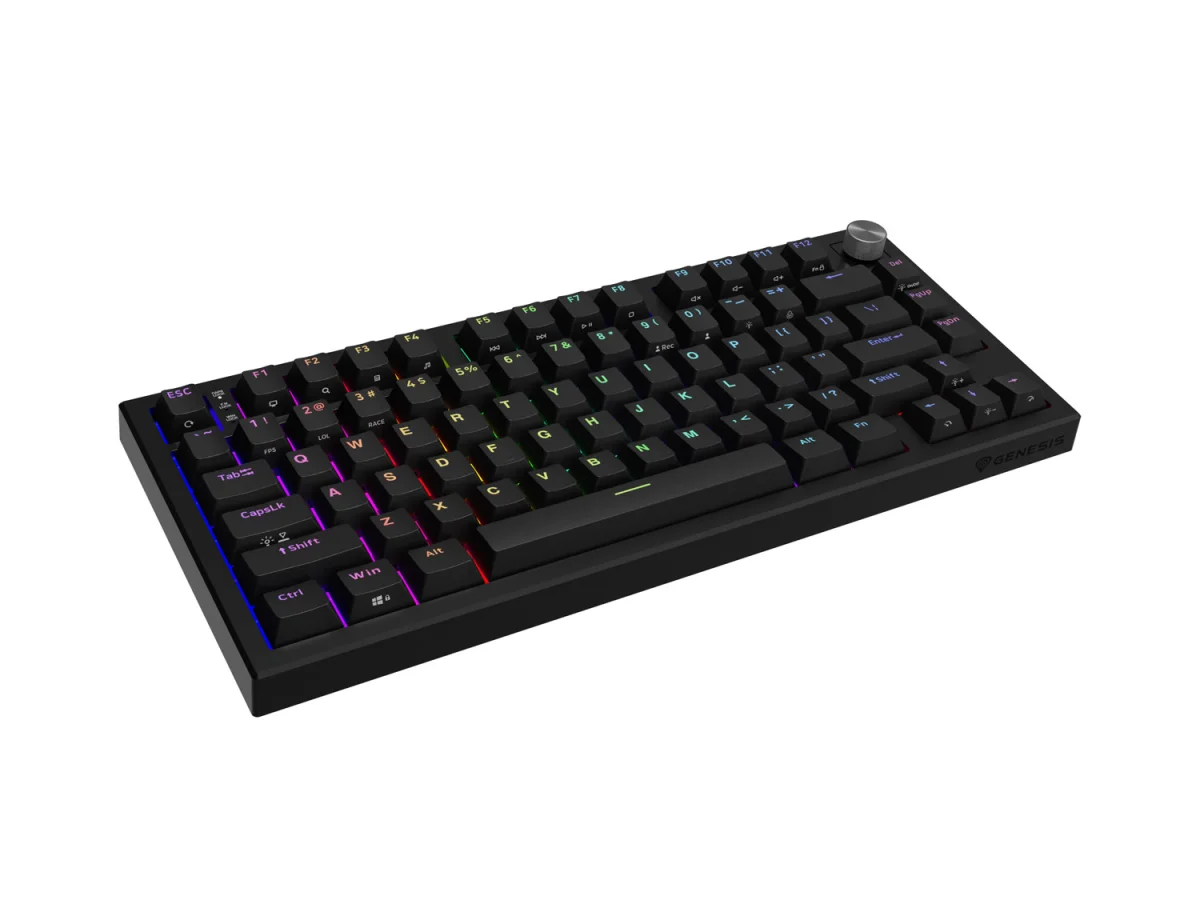 Herní mechanická klávesnice Genesis THOR 404/GenX Stratos Silent/Drátové USB-A/US/Černá