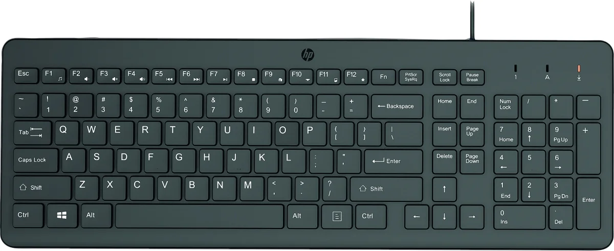 HP 150/Drátová USB/UK layout/Černá
