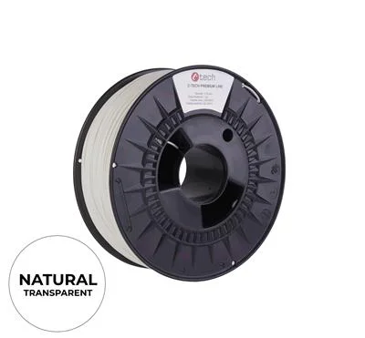 Tisková struna (filament) C-TECH PREMIUM LINE, PETG, transparentní, 1,75mm, 1kg