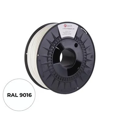 Tisková struna (filament) C-TECH PREMIUM LINE, PETG, dopravní bílá, RAL9016, 1,75mm, 1kg