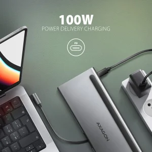 AXAGON HMC-4KX3 USB hub 3x USB-A, 2x HDMI, DP, RJ-45, SD, PD 100W - obrázek 13