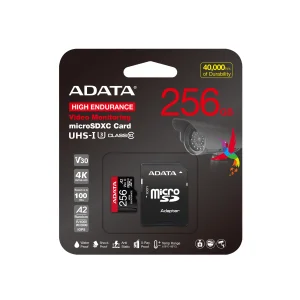 Adata High Endurance/Micro SD/256GB/UHS-I U3 / Class 10/+ Adaptér - obrázek 2