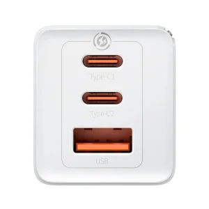 Baseus CCGP120202 GaN5 Pro Quick Nabíječka USB + 2x USB-C 65W White - obrázek 6