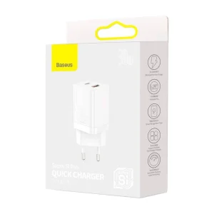 Baseus CCSUPP-E02 Super Si Quick Nabíječka USB + USB-C 30W White - obrázek 7