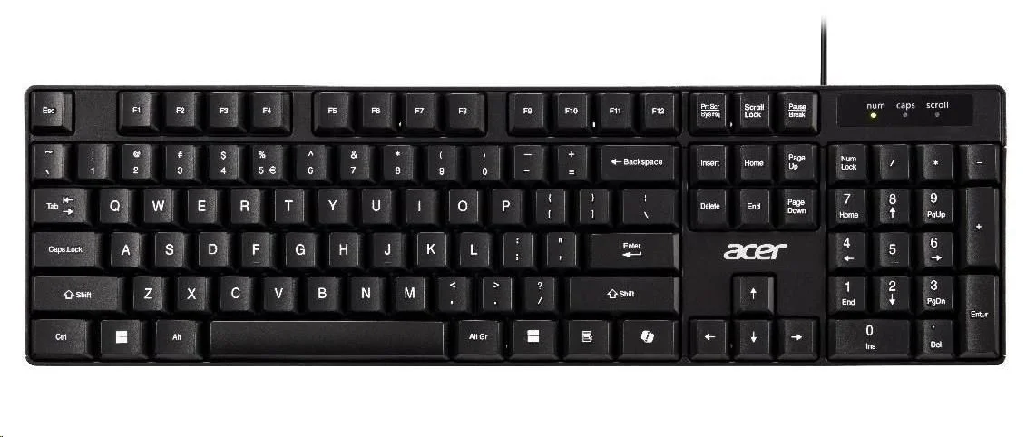 Acer AKW100/Drátové USB-A/CZ-SK layout/Černá