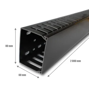 CABLE MANAGER 2U 60x80 (2M) BLACK - obrázek 2