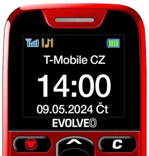 EVOLVEO EasyPhone, mobilní telefon pro seniory s nabíjecím stojánkem, červená - obrázek 8