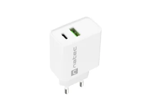 Universální nabíječka Natec RIBERA 20W 1X USB-A + 1X USB-C, bílá - obrázek 3