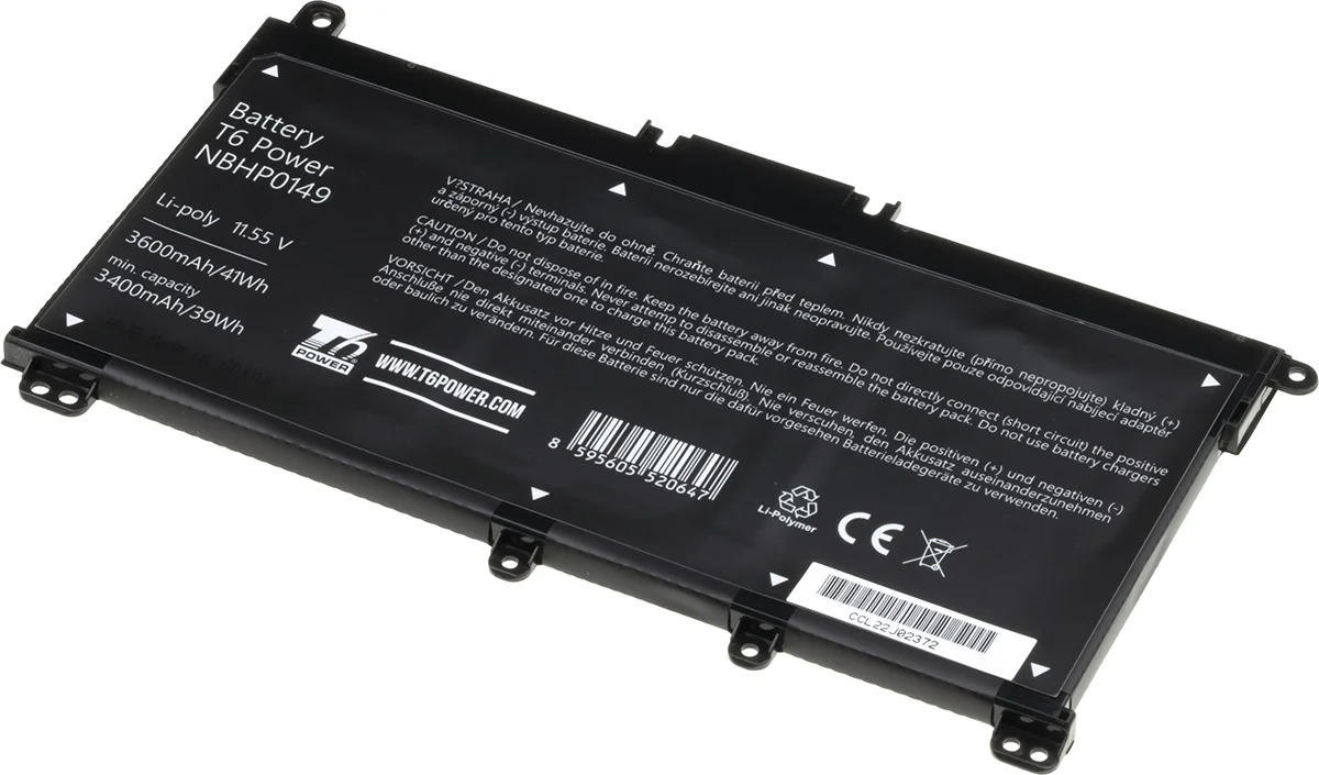 Baterie T6 Power HP 250 G7, 255 G7, 15-cs000, 15-da000, 17-by000, 3600mAh, 41Wh, 3cell, Li-pol