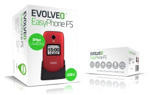 EVOLVEO EasyPhone FS, vyklápěcí telefon 2.8" pro seniory s nabíjecím stojánkem (červená barva) - obrázek 24
