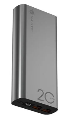 Powerbanka NAVITEL PWR20 AL stříbrná s kapacitou 20000 mAh
