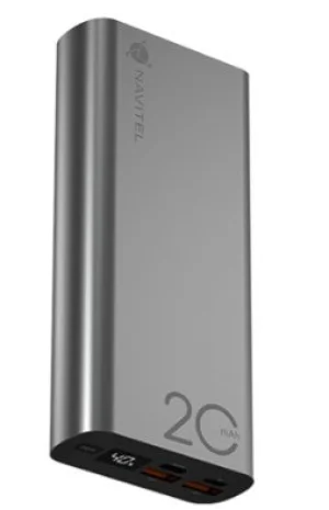 Powerbanka NAVITEL PWR20 AL stříbrná s kapacitou 20000 mAh