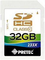Pretec 32 GB SDHC class 10 ( 31MB/s, 11MB/s )