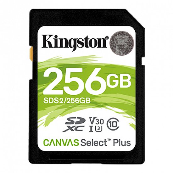 256GB SDXC Kingston Canvas Select Plus U3 V30 CL10 100MB/s