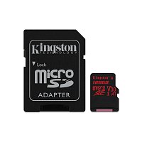 128GB microSDXC Kingston Canvas React  U3 100R/80W V30 A1 + SD adapter