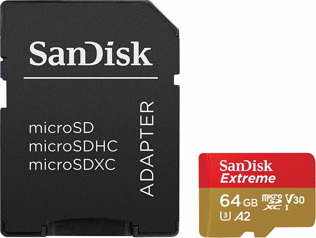 SanDisk Extreme microSDXC 64GB 160MB/s + adaptér