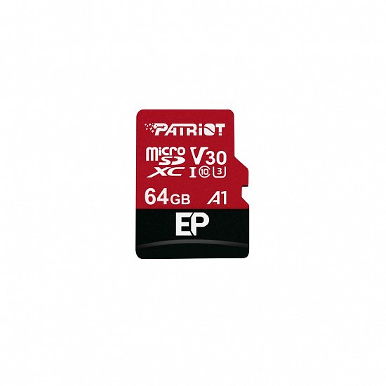 64GB microSDXC Patriot V30 A1, class 10 U3 100/80MB/s + adapter