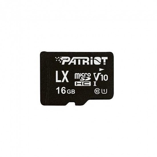 16GB microSDHC Patriot V10, class 10 U1 až 80MB/s + adapter