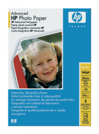 HP Advenced Glossy Photo Paper, A4, 25ks, 250g/m2