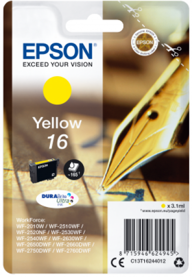 Epson Singlepack Yellow 16 DURABrite Ultra Ink