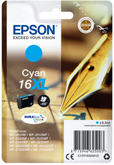 Epson Singlepack Cyan 16XL DURABrite Ultra Ink