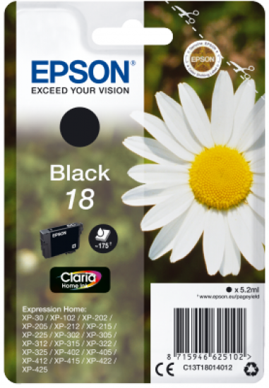 Epson Singlepack Black 18 Claria Home Ink