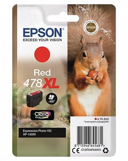 Epson Singlepack Red 478XL Claria Photo HD Ink