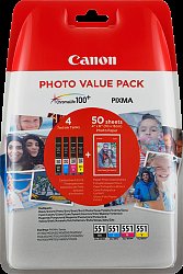 Canon CLI-551 C/M/Y/BK + 50x PP-201