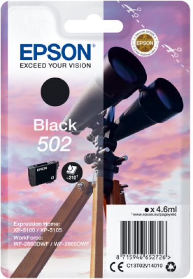 EPSON singlepack,Black 502,Ink,standard