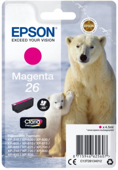 Epson Singlepack Magenta 26 Claria Premium Ink