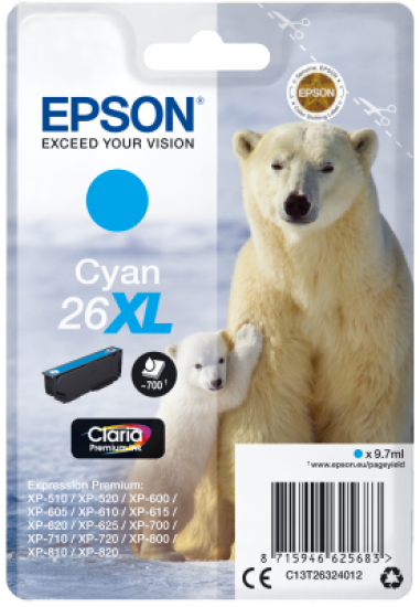 Epson Singlepack Cyan 26XL Claria Premium Ink