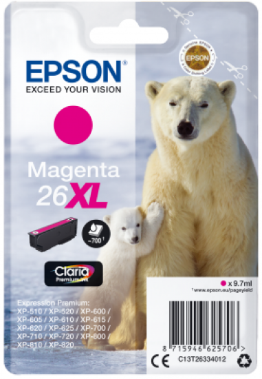 Epson Singlepack Magenta 26XL Claria Premium Ink