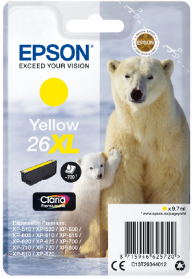 Epson Singlepack Yellow 26XL Claria Premium Ink