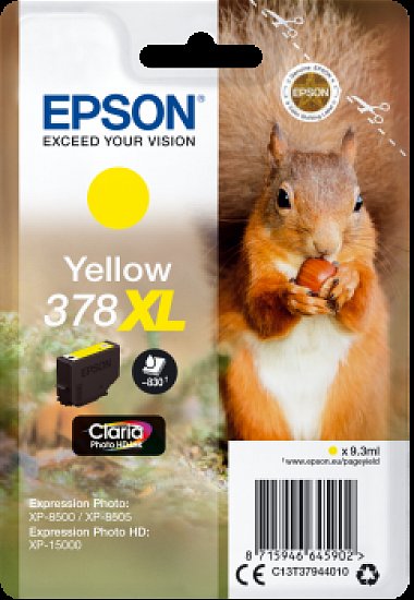 Epson Singlepack Yellow 378 XL Claria Photo HD Ink