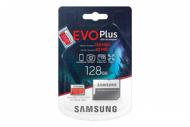 Micro SDXC 128GB Samsung EVO Plus + SD adaptér