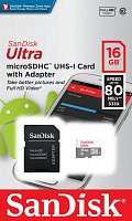 SanDisk Ultra microSDHC 16GB 80MB/s + adaptér