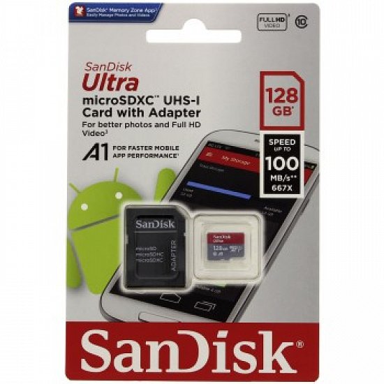 SanDisk Ultra microSDXC 128GB 100MB/s + adaptér