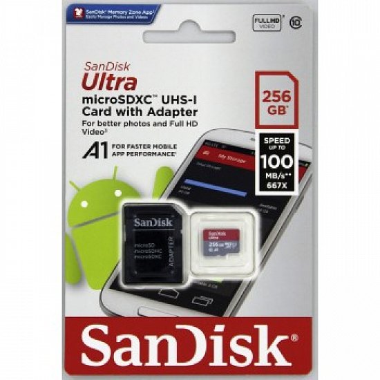 SanDisk Ultra microSDXC 256GB 100MB/s + adaptér